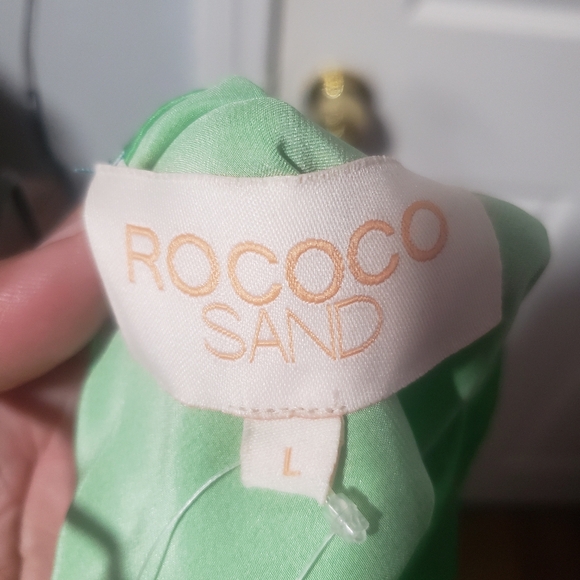 ROCOCO Elegant Green and Blue Halter Dress - Picture 6 of 6